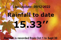 Rainfall 9/12/22 15.33"